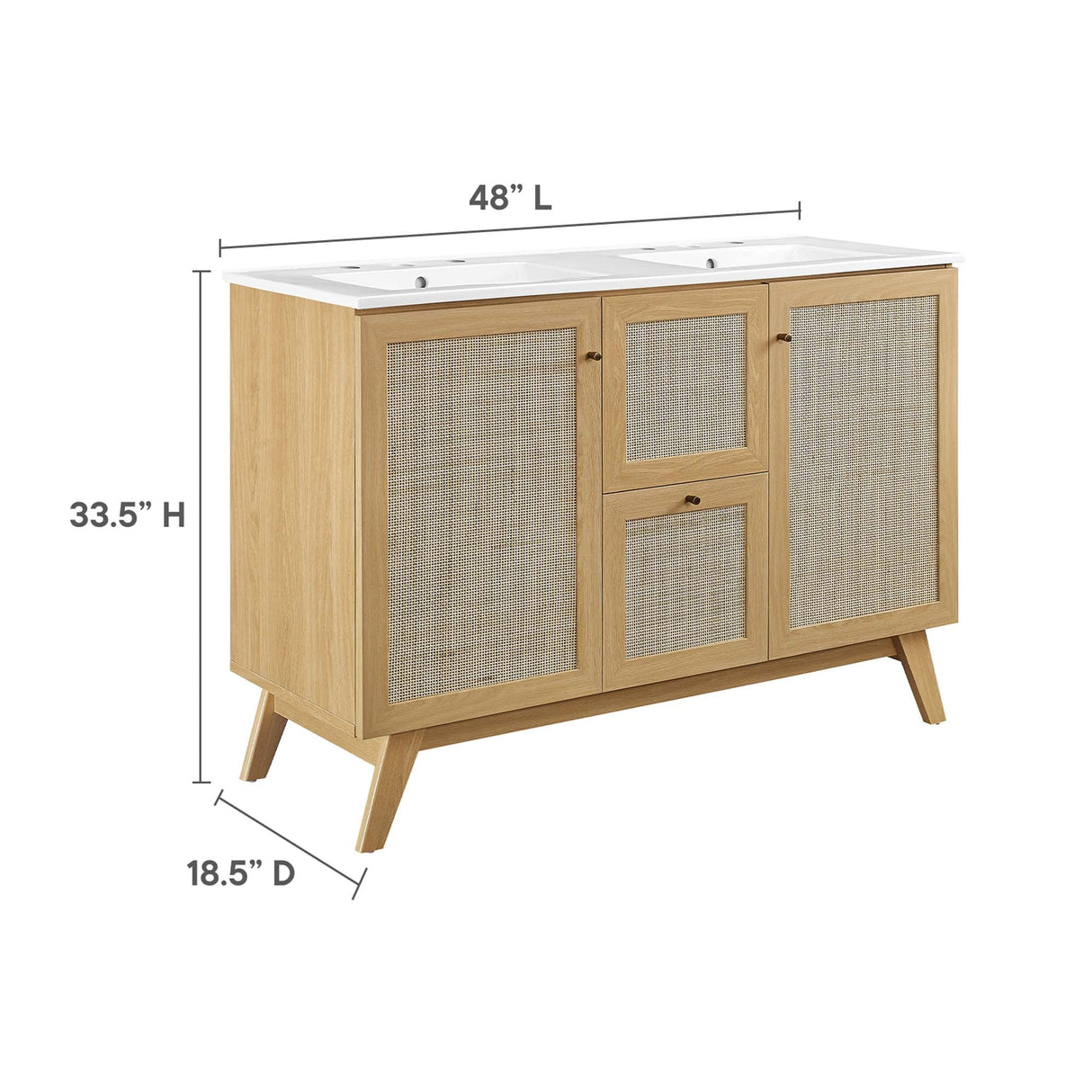 Soma 48" Double Sink Bathroom Vanity by Modway