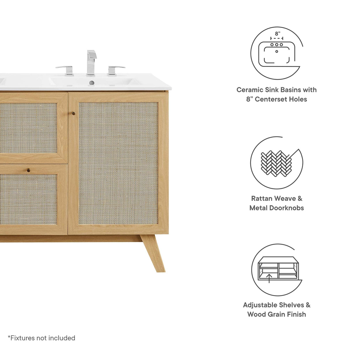 Soma 48" Double Sink Bathroom Vanity by Modway