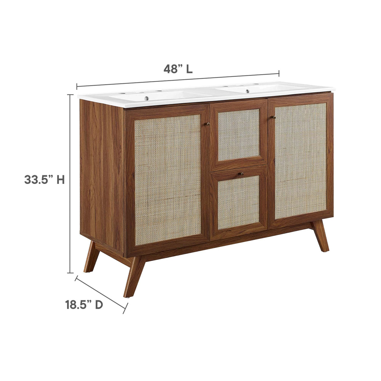 Soma 48" Double Sink Bathroom Vanity by Modway