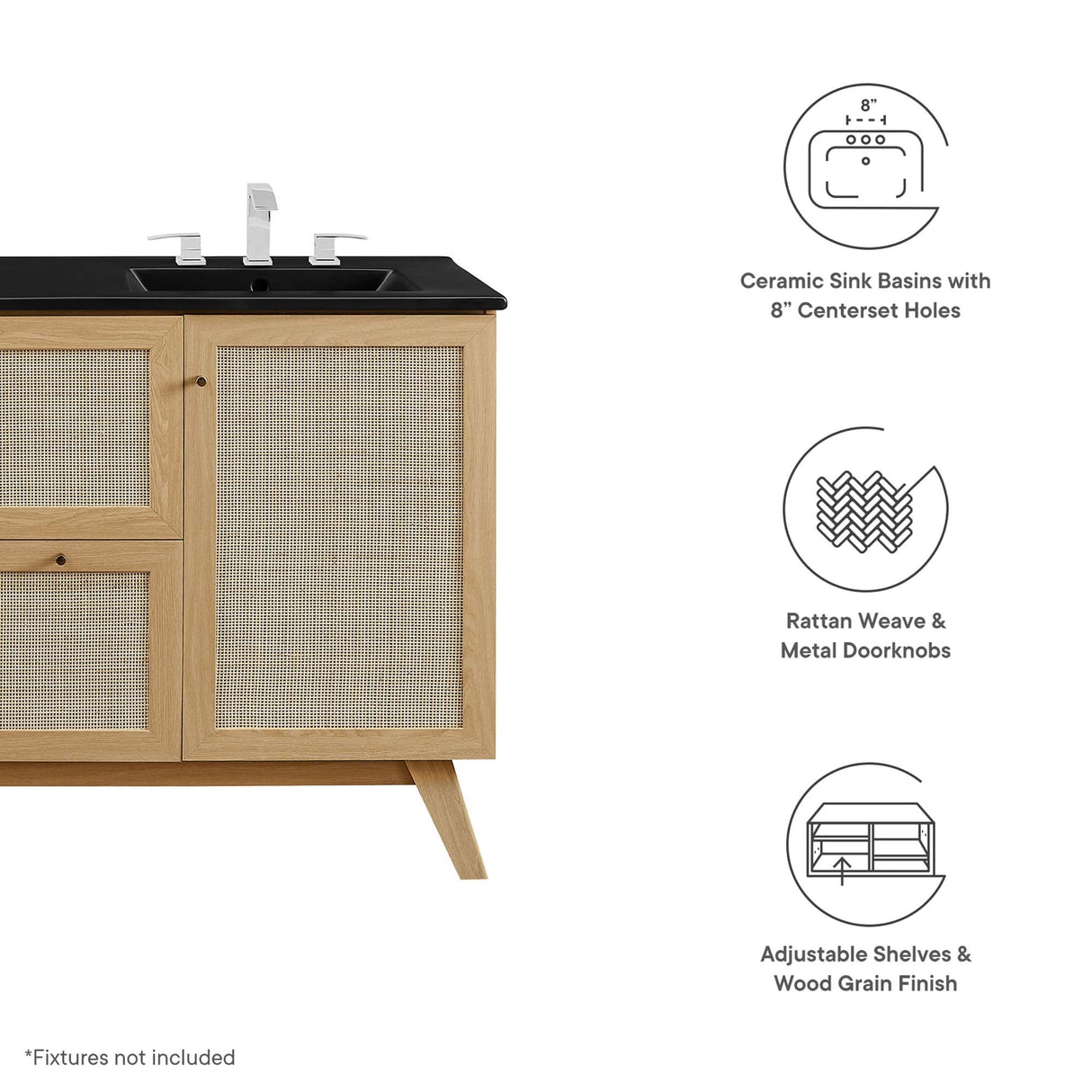Soma 48" Double Sink Bathroom Vanity by Modway