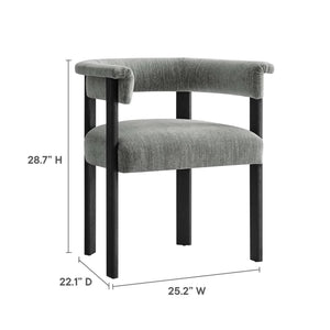 Imogen Fabric Upholstered Barrel Dining Chairs Set of 2