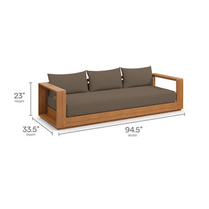 Tahoe Outdoor Patio Acacia Wood Ottoman by Modway