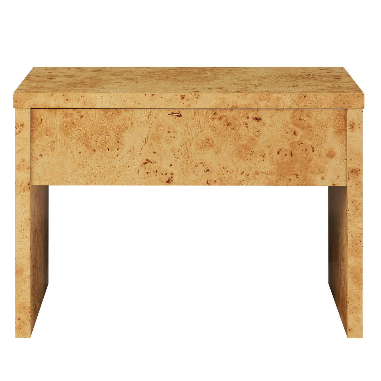 Hudson 1-Drawer Burl Wood Nightstand by Modway