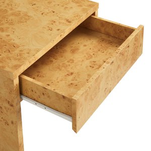 Hudson 1-Drawer Burl Wood Nightstand by Modway