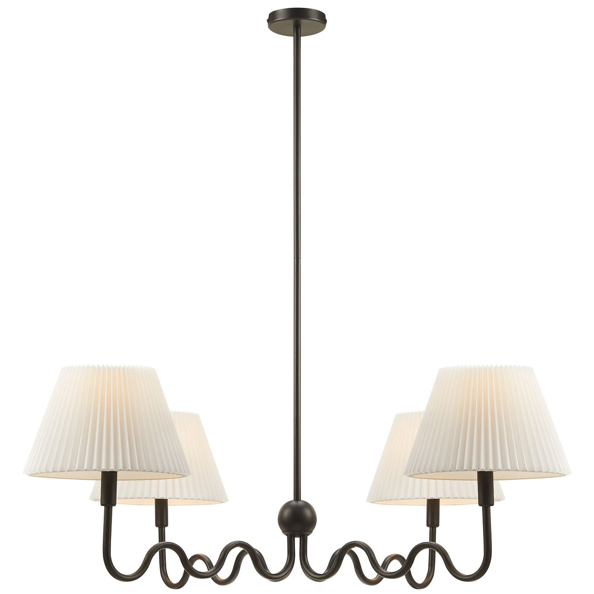 Wave Squiggle 4-Arm Pendant Light by Modway