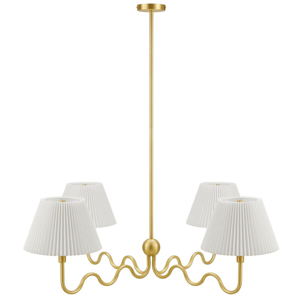 Wave Squiggle 4-Arm Pendant Light by Modway