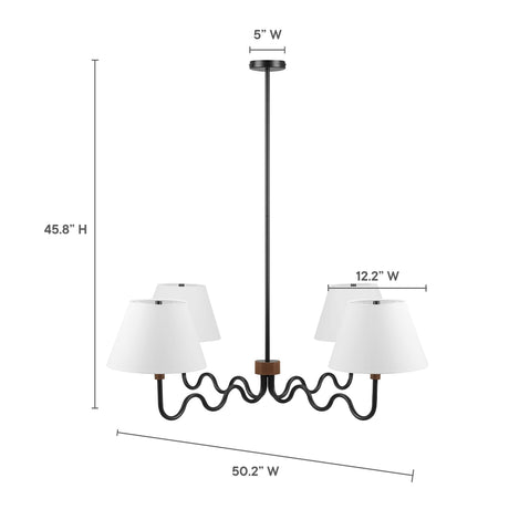Sunlit Squiggle 4-Arm Pendant Light by Modway