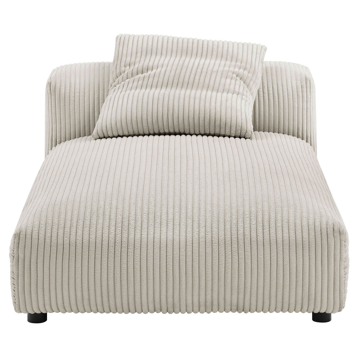 Solace Modular Corduroy Upholstered Armless Chaise Lounge