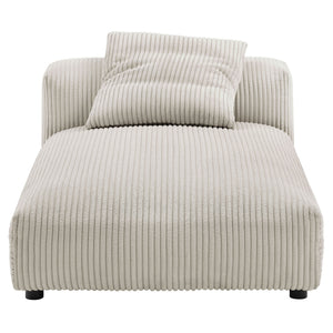 Solace Modular Corduroy Upholstered Armless Chaise Lounge