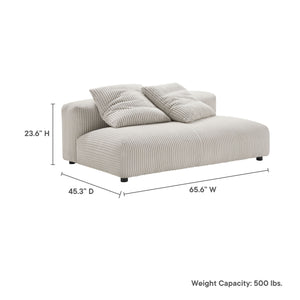 Solace Modular Corduroy Upholstered Armless Loveseat by Modway
