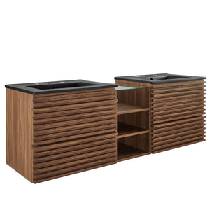 Render 62" Wall-Mount Double Sink Bathroom Vanity by Modway