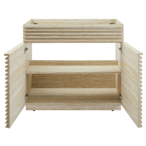 Render 36" Faux Travertine Bathroom Vanity Cabinet