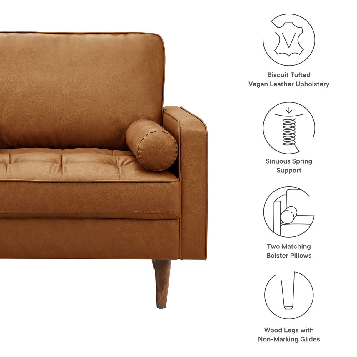 Valour Tufted Vegan Leather Accent Armchair by Modway