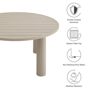 Nautica Outdoor Patio 60" Round Aluminum Dining Table by Modway