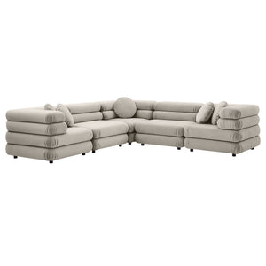 Jubilee 5-Piece Modular Performance Velvet Sectional Sofa by Modway