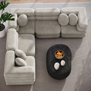 Jubilee 5-Piece Modular Performance Velvet Sectional Sofa by Modway