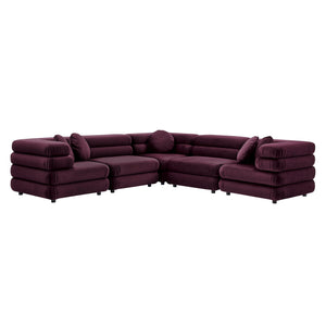 Jubilee 5-Piece Modular Performance Velvet Sectional Sofa by Modway