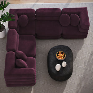 Jubilee 5-Piece Modular Performance Velvet Sectional Sofa by Modway