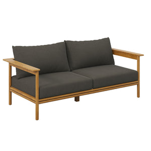 Wren 2-Piece Outdoor Patio Teak Wood Sofa and Ottoman Set by Modway