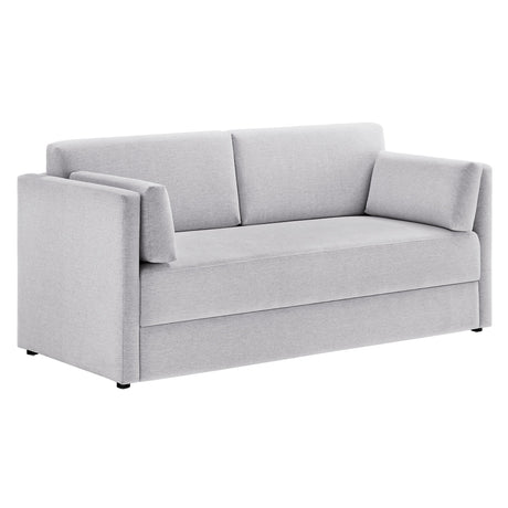 Linden Upholstered Heathered Chenille Small Sofa