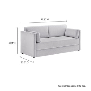 Linden Upholstered Heathered Chenille Small Sofa