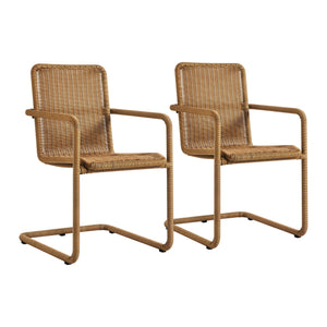 Abacus Outdoor Patio Wicker Dining Chairs Set of 2 by Modway