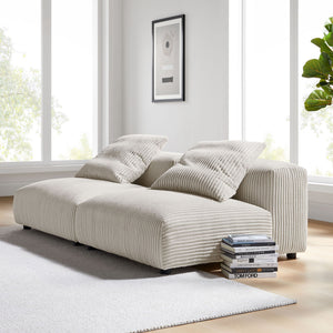 Solace 2-Piece Modular Corduroy Upholstered Sofa by Modway