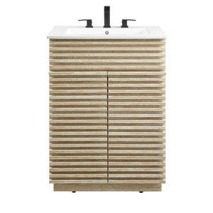 Render 24" Faux Travertine Bathroom Vanity With Sink by Modway