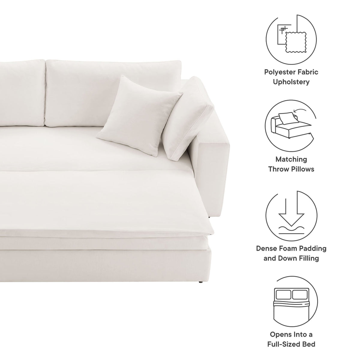 Commix Down Filled Overstuffed Sleeper Sofa by Modway