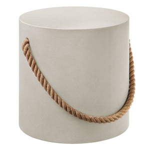 Isera Indoor-Outdoor Patio Rope Concrete Side Table Stool by Modway