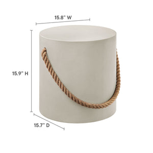 Isera Indoor-Outdoor Patio Rope Concrete Side Table Stool by Modway