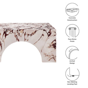 Valen Indoor - Outdoor Patio Arched Concrete Coffee Table by Modway