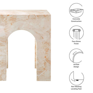 Valen Square Indoor-Outdoor Patio Arched Concrete Side Table by Modway