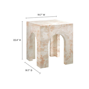 Valen Square Indoor-Outdoor Patio Arched Concrete Side Table by Modway