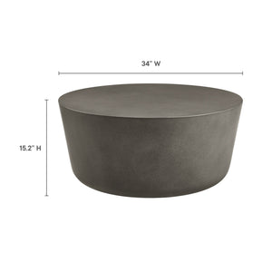 Brion Round Indoor-Outdoor Concrete Coffee Table by Modway