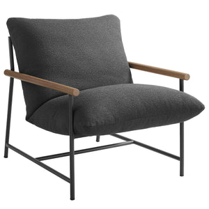 Raya Outdoor Patio Boucle Lounge Chair and Ottoman by Modway
