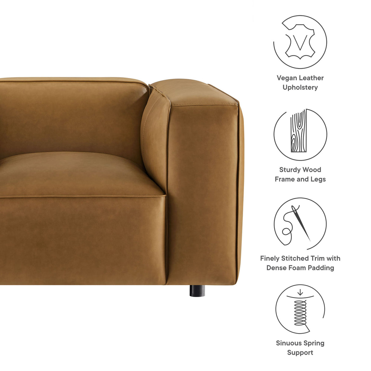 Auren Upholstered Vegan Leather Modular Armchair by Modway