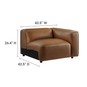 Auren Upholstered Vegan Leather Modular Right Armchair by Modway