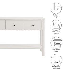 Emmeline 3-Drawer Scalloped Console Table by Modway
