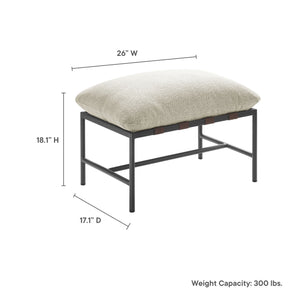 Raya Outdoor Patio Boucle Ottoman by Modway