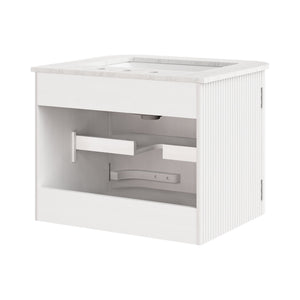Zia 24" Wall-Mount Bathroom Vanity with Marble Sink by Modway