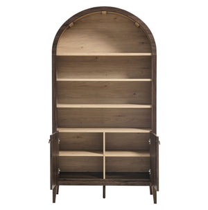 Nolan 74" Tall Wide Arched Storage Display Cabinet Bookshelf by Modway