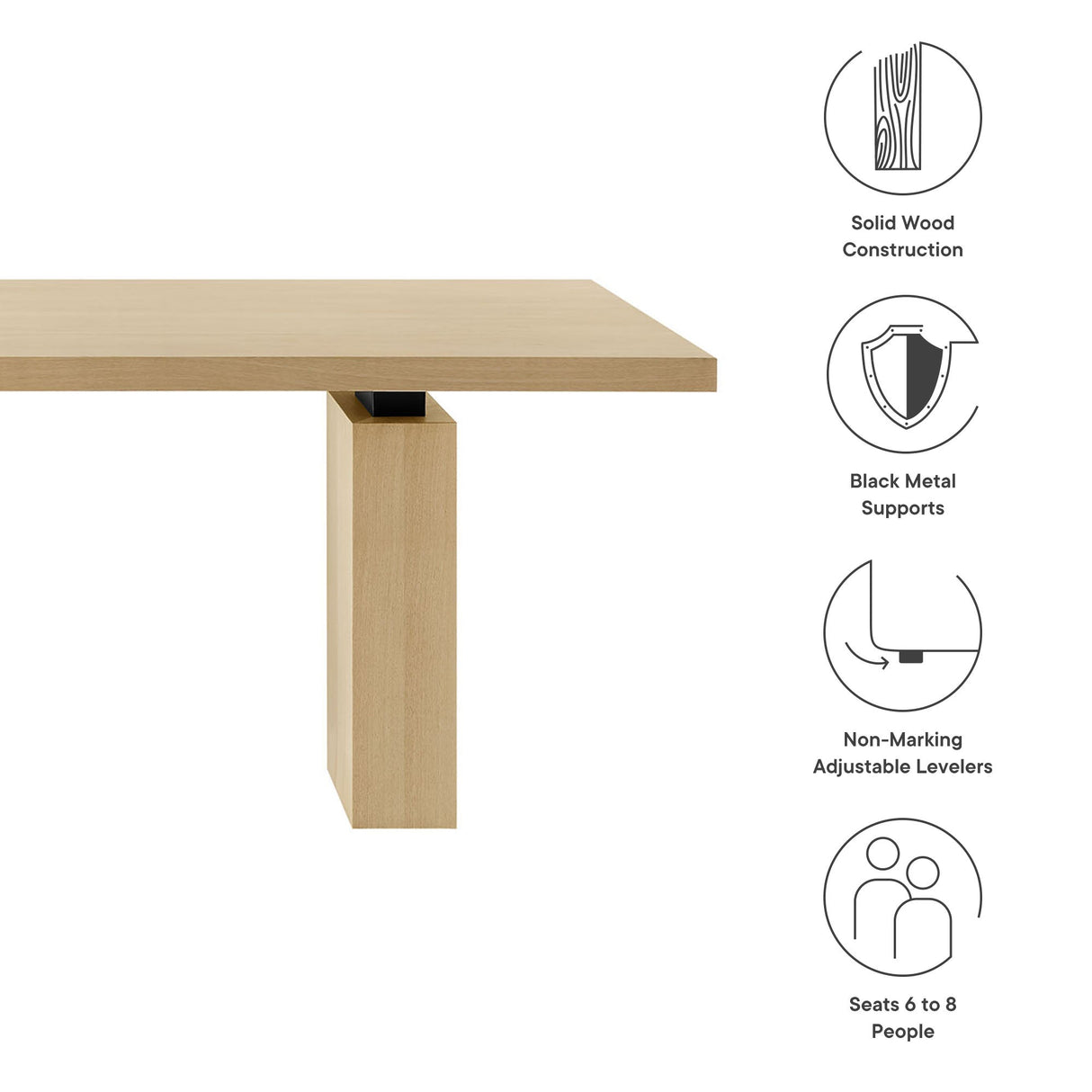 Piston 82" Rectangular Wood Dining Table by Modway