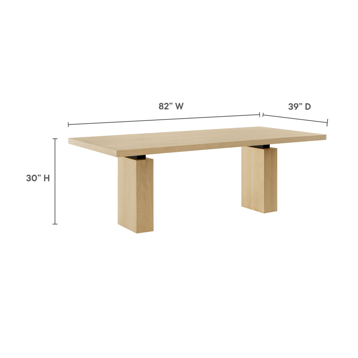 Piston 82" Rectangular Wood Dining Table by Modway