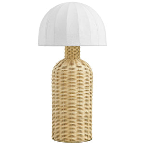 Santo Rattan Table Lamp with Dome Shade by Modway