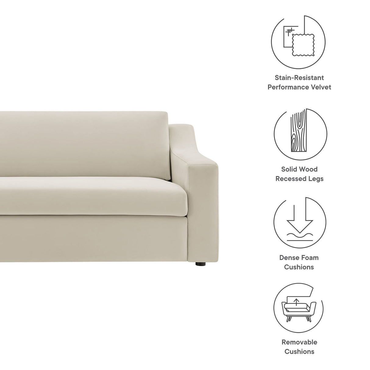 Liora Performance Velvet Sofa by Modway