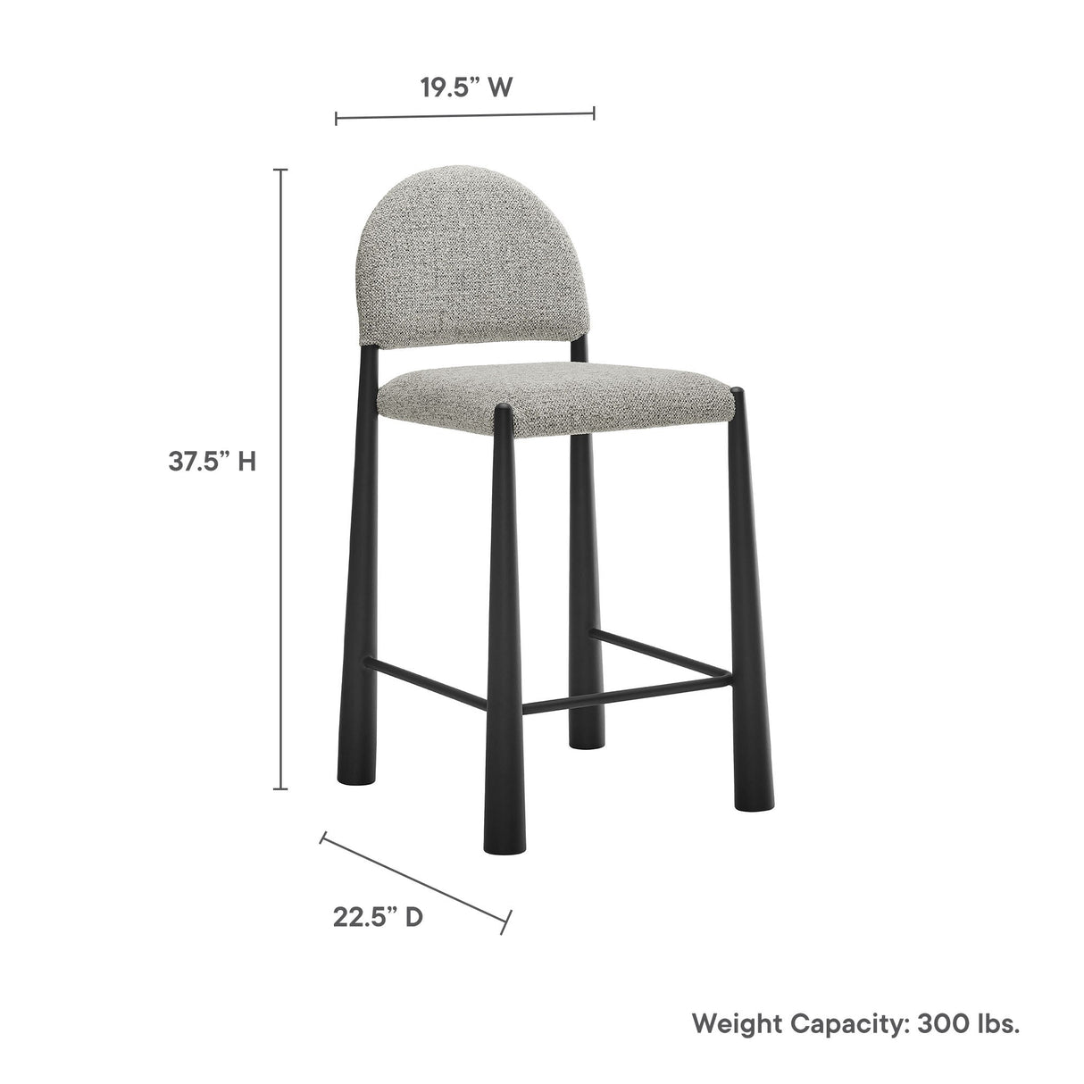 Hayley Upholstered Fabric Counter Stool by Modway