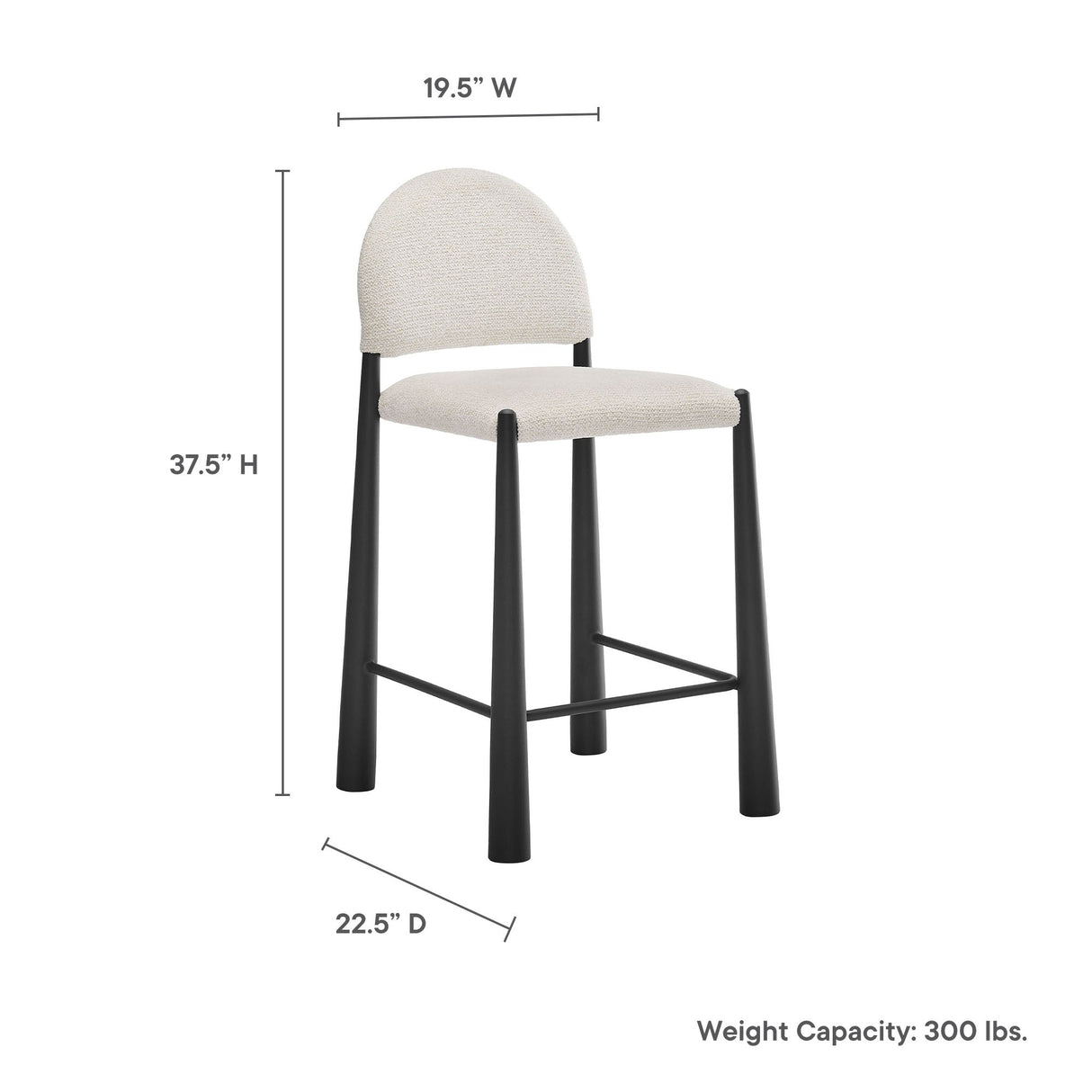 Hayley Upholstered Fabric Counter Stool by Modway