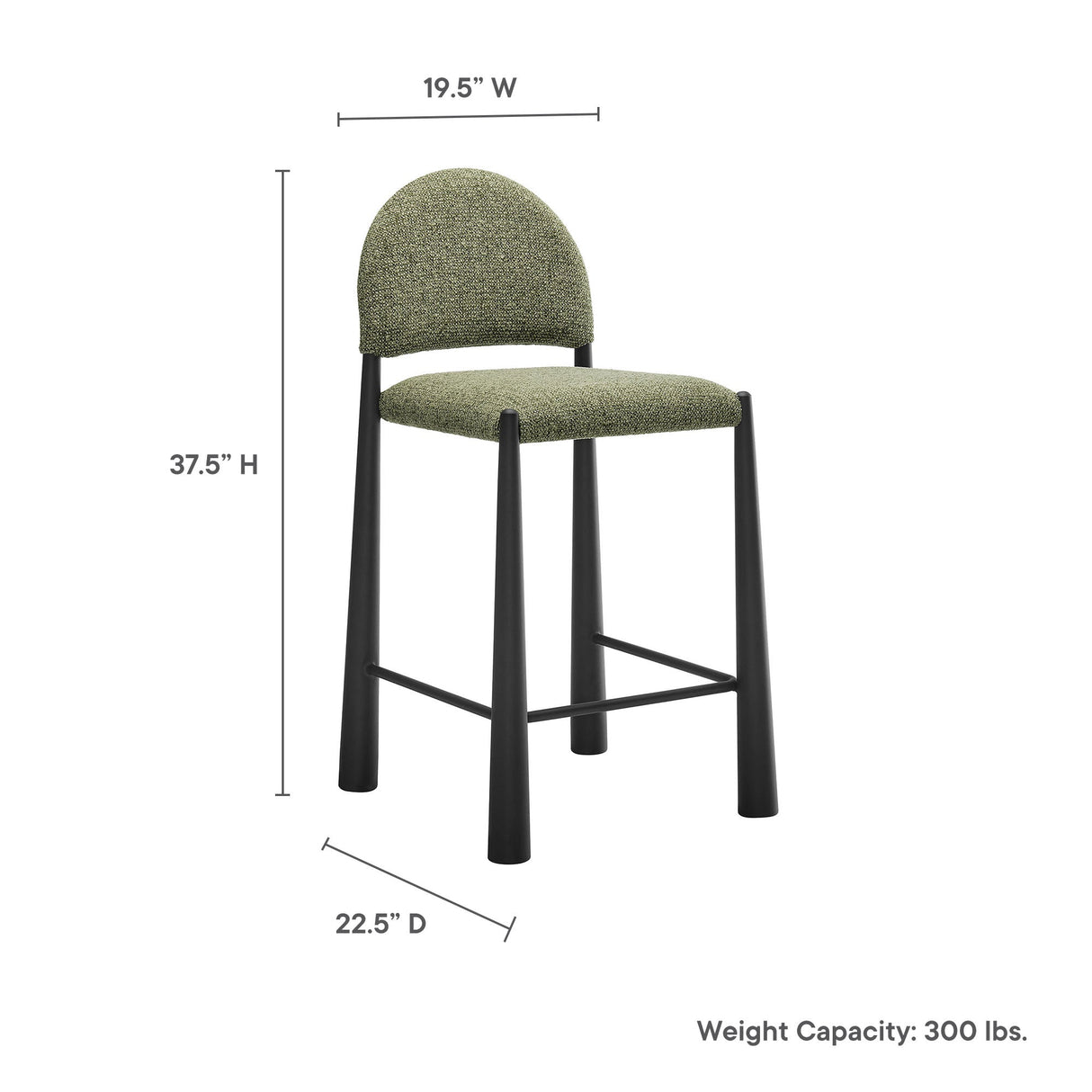 Hayley Upholstered Fabric Counter Stool by Modway