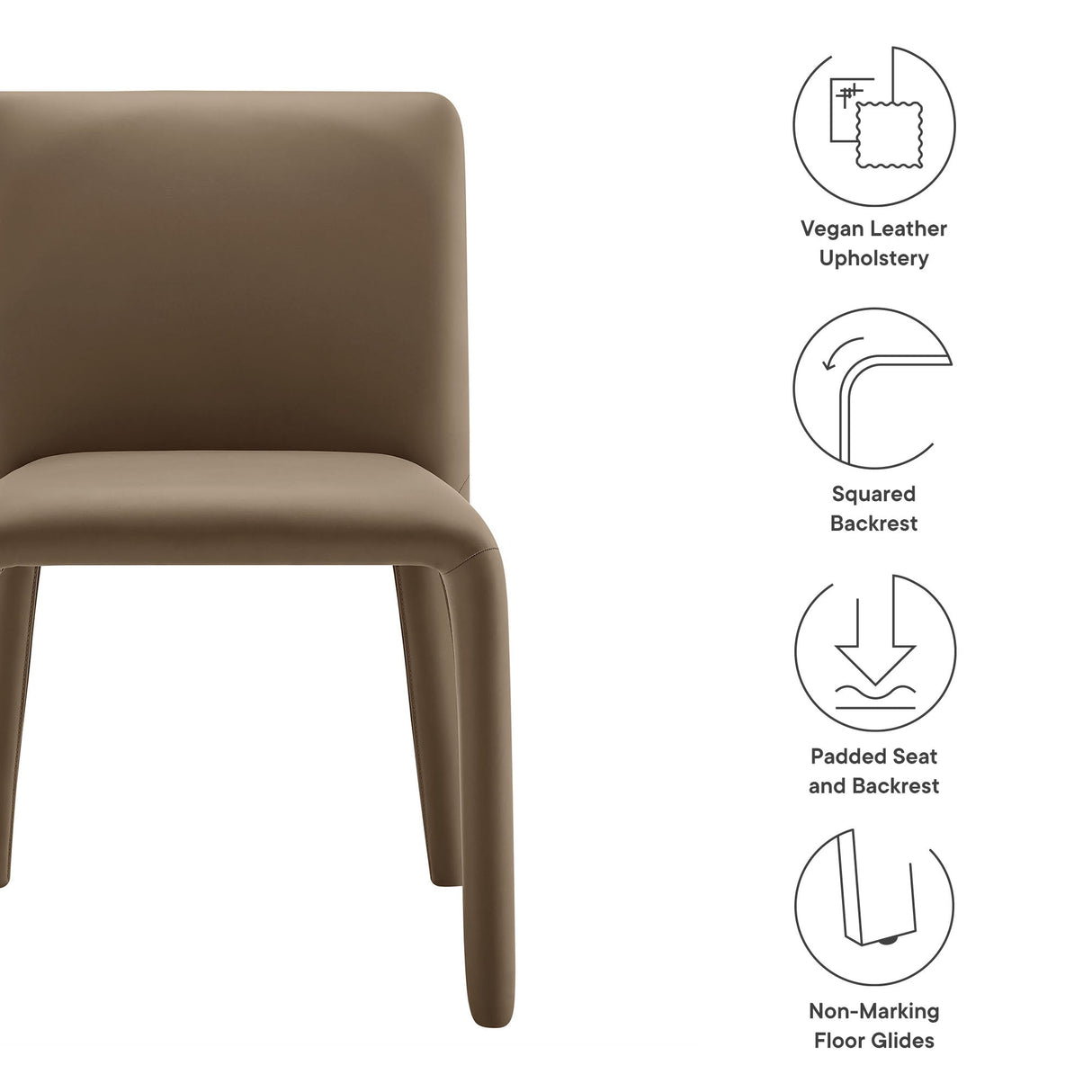 Rhodes Vegan Leather Upholstered Dining Chair by Modway